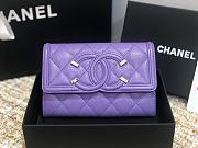 Chanel CC Small Wallet Purple 84447 Size 15 cm - 3