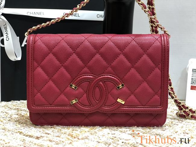 Chanel WOC 84448 Red Wine Size 19.5 × 3.5 × 12 cm - 1