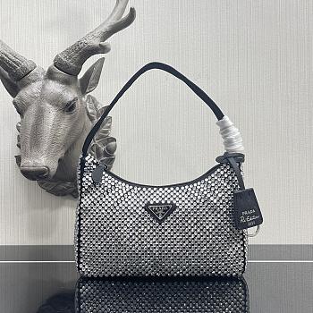 Prada Satin mini-bag with artificial crystals Black Size 22 x 12 x 6 cm