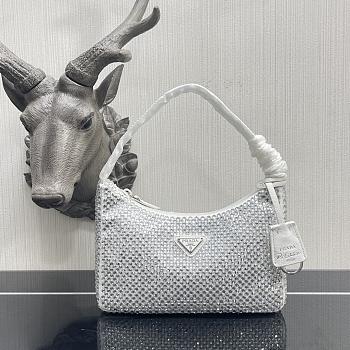 Prada Satin mini-bag with artificial crystals White Size 22 x 12 x 6 cm