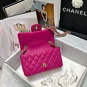 Chanel Flap Bag Lambskin Dark Pink AS2326 Size 20 x 12 x 6 cm - 4