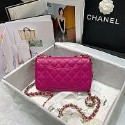 Chanel Flap Bag Lambskin Dark Pink AS2326 Size 20 x 12 x 6 cm - 6