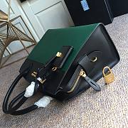 Prada Calf Leather Green Black Handbag IBA046 Size 30 x 22 cm - 6