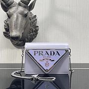 Prada Large Triangle Flip Cover Bag Purple 1BH189 Size 17 x 9.5 x 3.5 cm - 1