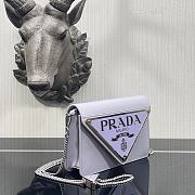 Prada Large Triangle Flip Cover Bag Purple 1BH189 Size 17 x 9.5 x 3.5 cm - 2