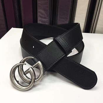 Gucci GC Logo Belt Silver Buckle