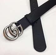 Gucci GC Logo Belt Silver Buckle - 2