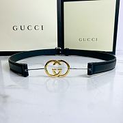 Gucci Belt Gold GC Logo Black - 1