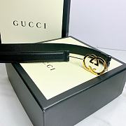 Gucci Belt Gold GC Logo Black - 2