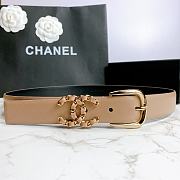 Chanel Calfskin And Golden Metal Belt Nude - 5