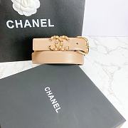 Chanel Calfskin And Golden Metal Belt Nude - 3