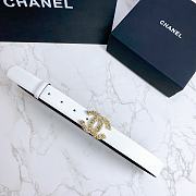 Chanel Belt Gold CC Buckle White 3 cm - 3