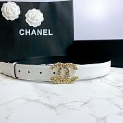 Chanel Belt Gold CC Buckle White 3 cm - 4