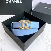 Chanel Belt Gold CC Buckle Blue 3 cm - 1