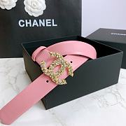 Chanel Belt Gold CC Buckle Pink 3 cm - 6