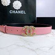 Chanel Belt Gold CC Buckle Pink 3 cm - 4