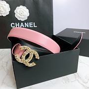 Chanel Belt Gold CC Buckle Pink 3 cm - 2