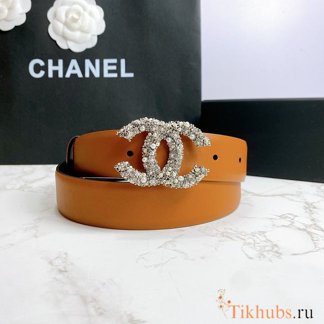 Chanel Belt Silver CC Buckle 3 cm - 1