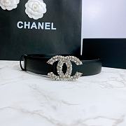 Chanel Belt Silver CC Buckle Black 3 cm - 6