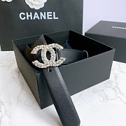 Chanel Belt Silver CC Buckle Black 3 cm - 5