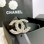 Chanel Belt Silver CC Buckle Black 3 cm - 4