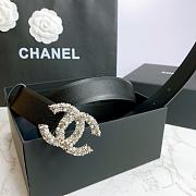 Chanel Belt Silver CC Buckle Black 3 cm - 2