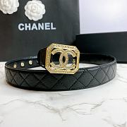 Chanel Belt Gold CC Buckle White 3 cm 02 - 5