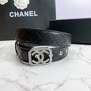 Chanel Belt Silver CC Buckle Black 3 cm 02 - 3