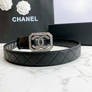 Chanel Belt Silver CC Buckle Black 3 cm 02 - 5