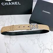 Chanel Belt Silver CC Buckle Beige 3 cm 02 - 3