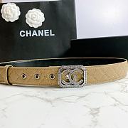 Chanel Belt Silver CC Buckle Beige 3 cm 02 - 4