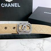 Chanel Belt Silver CC Buckle Beige 3 cm 02 - 2