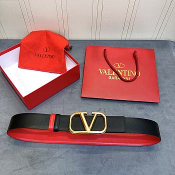 Valentino Belt Gold Vlogo Brown Size 4 cm