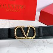 Valentino Belt Gold Vlogo Black Size 4 cm 01 - 2
