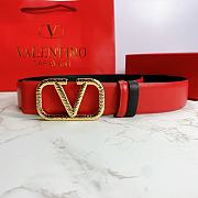 Valentino Belt Gold Vlogo Pure Red Size 4 cm - 1