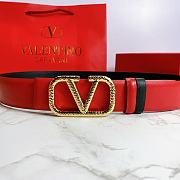 Valentino Belt Gold Vlogo Pure Red Size 4 cm - 6