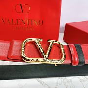 Valentino Belt Gold Vlogo Pure Red Size 4 cm - 4