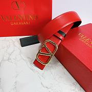 Valentino Belt Gold Vlogo Pure Red Size 4 cm - 2