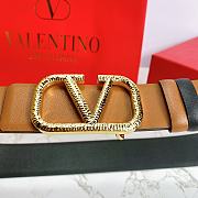 Valentino Belt Gold Vlogo Brown Size 4 cm 01 - 3