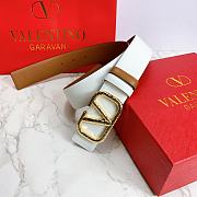 Valentino Belt Gold Vlogo White Size 4 cm - 5