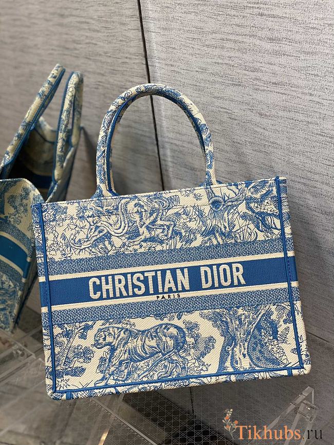 Dior Book Tote Animal Word Blue Size 36 x 18 x 28 cm - 1