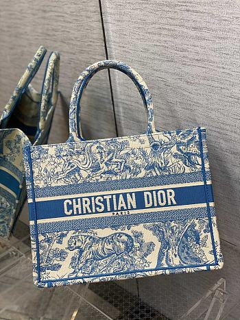 Dior Book Tote Animal Word Blue Size 36 x 18 x 28 cm