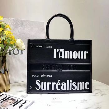 Dior Book Tote L' Amour Black Size 42 cm