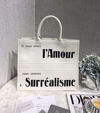 Dior Book Tote L' Amour White Size 42 cm