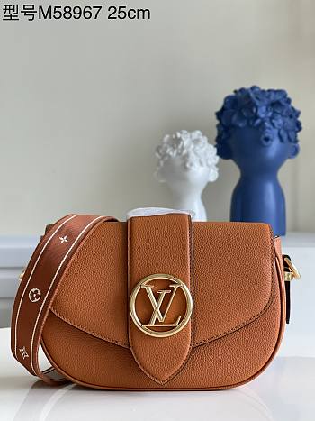 LV Pont 9 Soft Handbag Mocaccino M58968 Size 25 x 17.5 x 8 cm