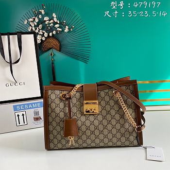 Gucci Padlock Shoulder Bag Brown 479197 Size 35 x 23.5 x 14 cm