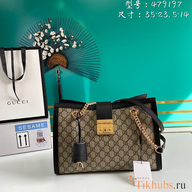 Gucci Padlock Shoulder Bag Black 479197 Size 35 x 23.5 x 14 cm - 1