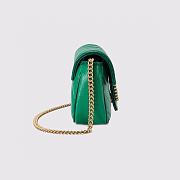 GG Marmont Super Mini Bag Green Apricot 574969 Size: 16.5 x 10.2 x 5.1 cm - 5