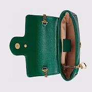 GG Marmont Super Mini Bag Green Apricot 574969 Size: 16.5 x 10.2 x 5.1 cm - 2