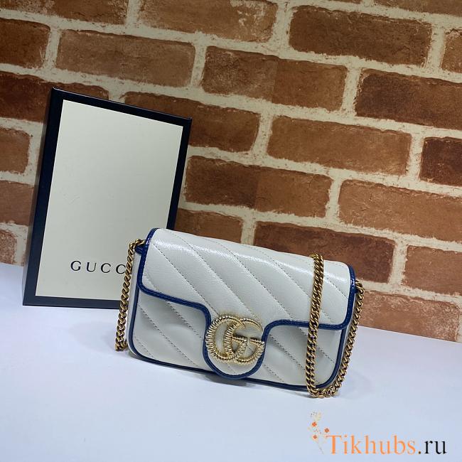 Gucci GG Marmont Dark White/Blue 574969 Size 16.5 x 10.2 x 5.1 cm - 1